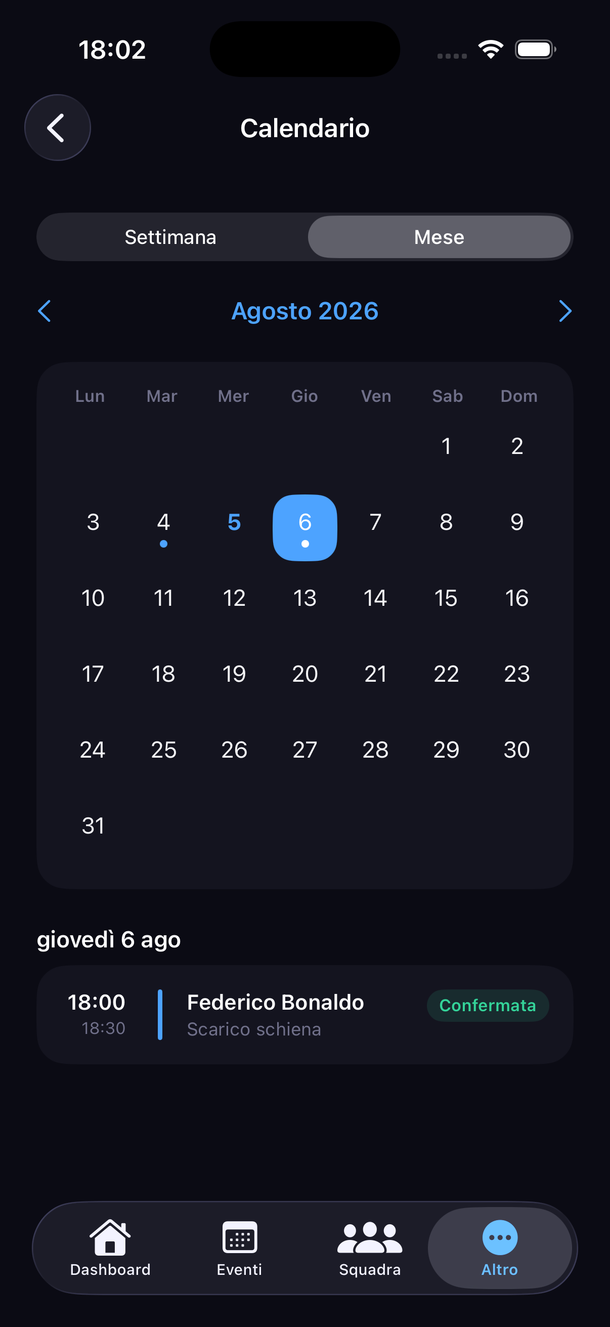 Il Calendario mensile della fisioterapia